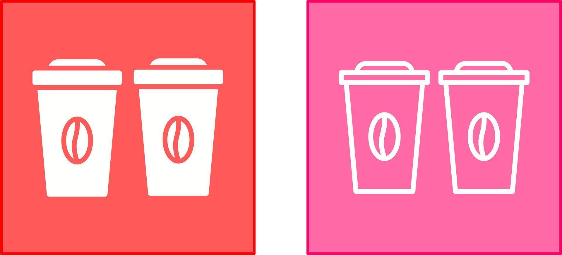 Two Coffees Icon vector