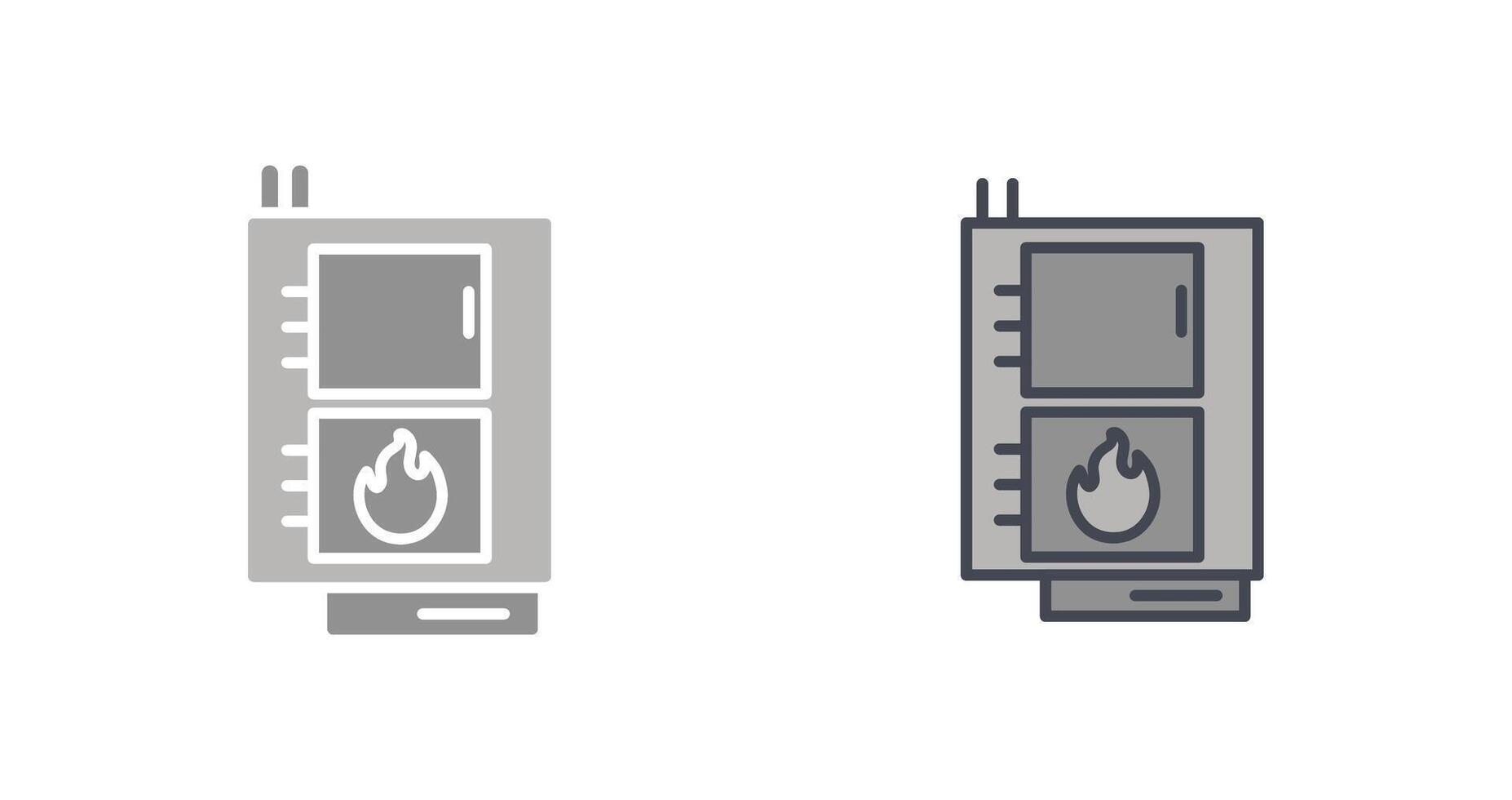 sólido combustible caldera icono vector