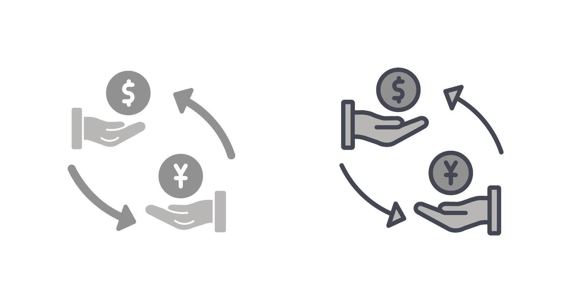 icono de dólar a yen vector