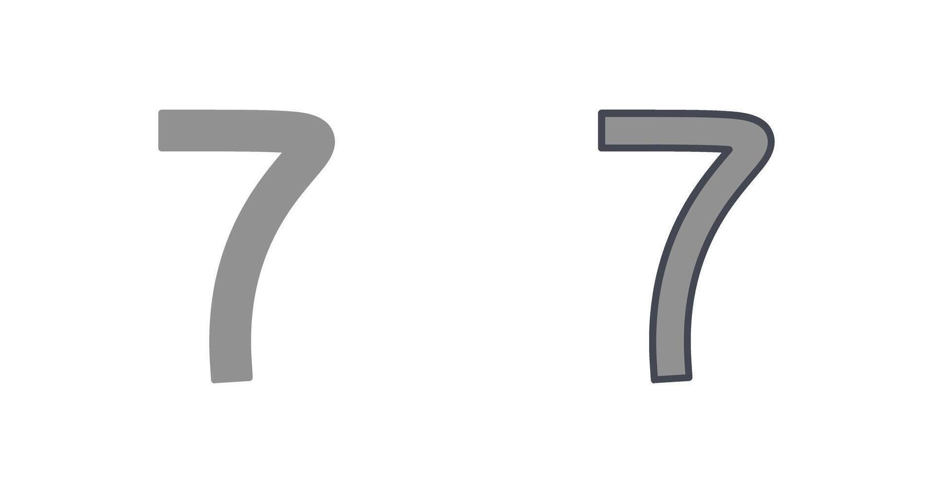 Number Seven Icon vector