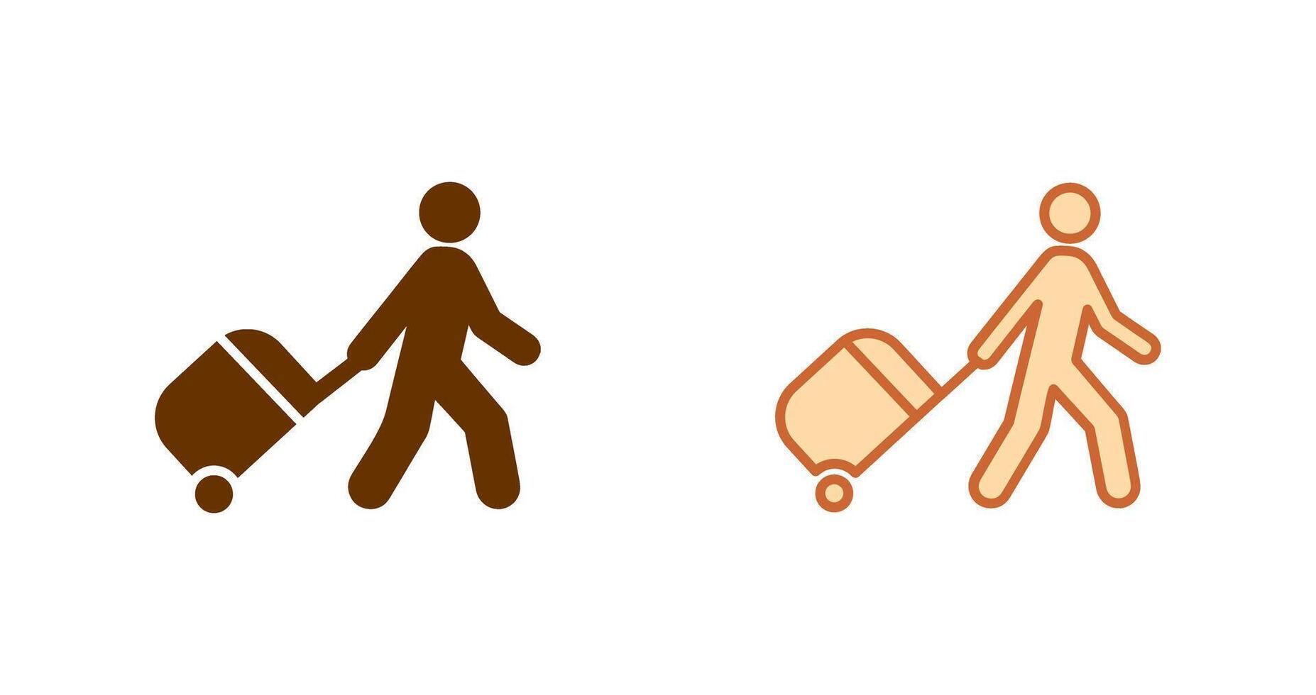 Walking With Luggage Icon vector