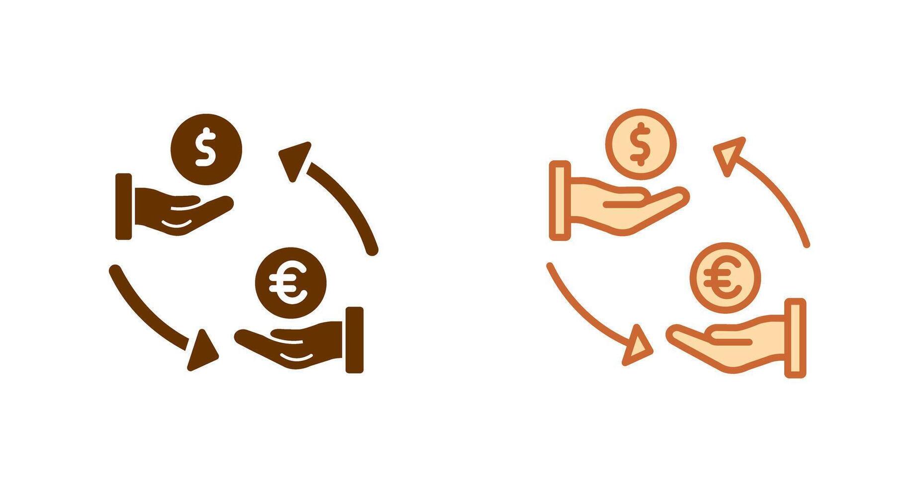 Dollar To Euro Icon vector