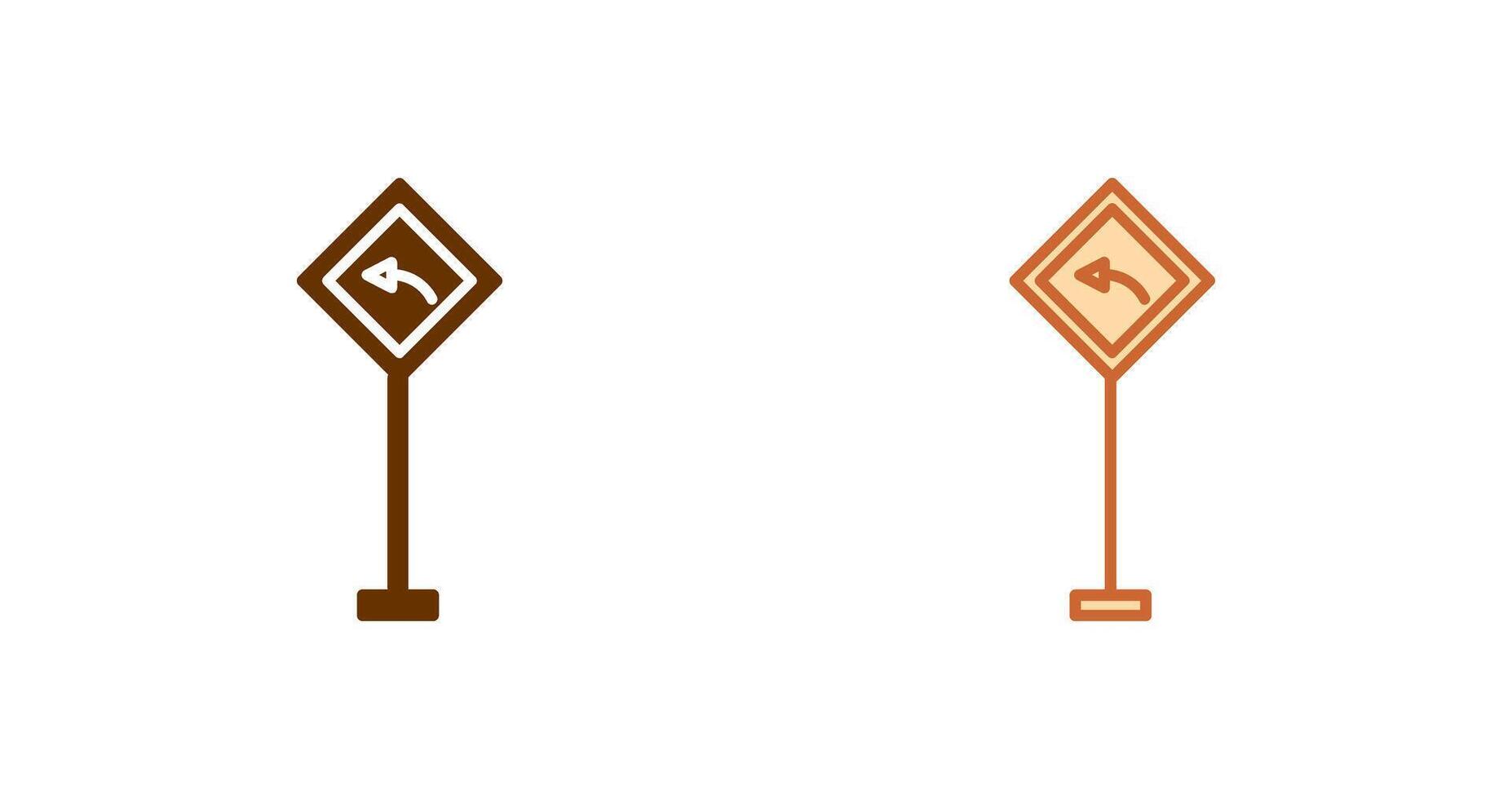 Left Turn Ahead Icon vector