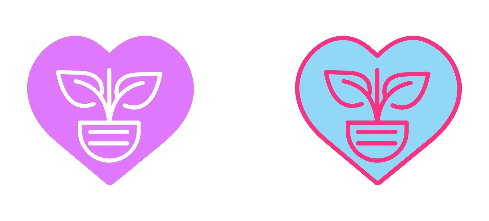 Ecology Heart Icon vector