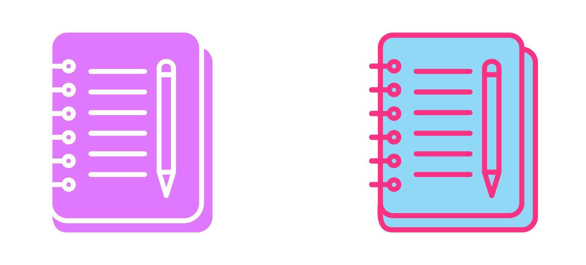 Notebook And Pen Icon vector