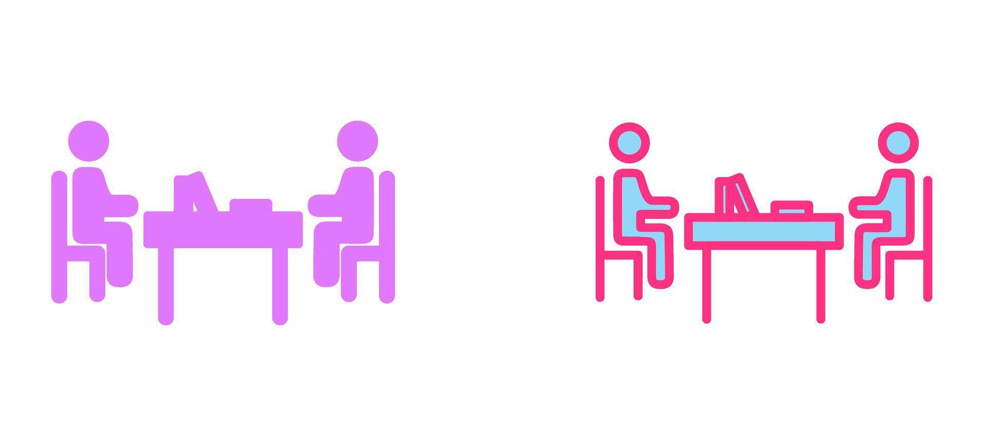 Two Students Studying Icon vector