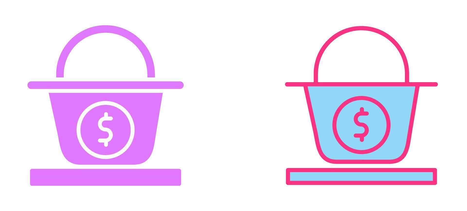 Dollar Basket Icon vector