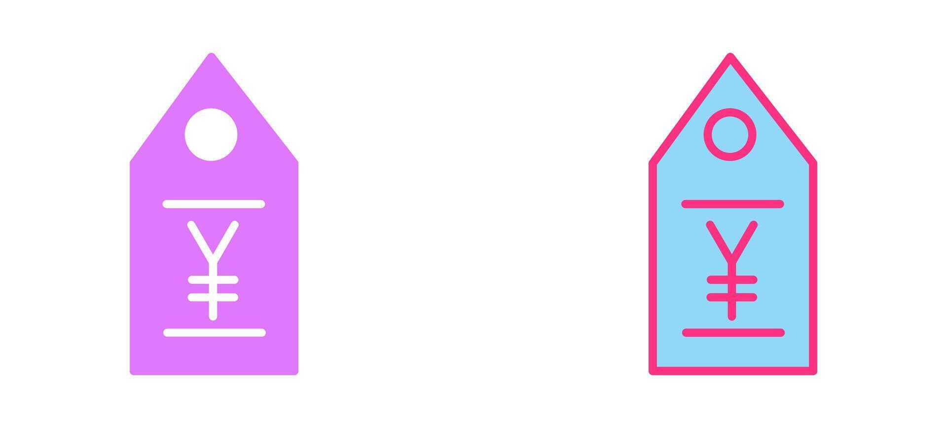 Yen Tag Icon vector