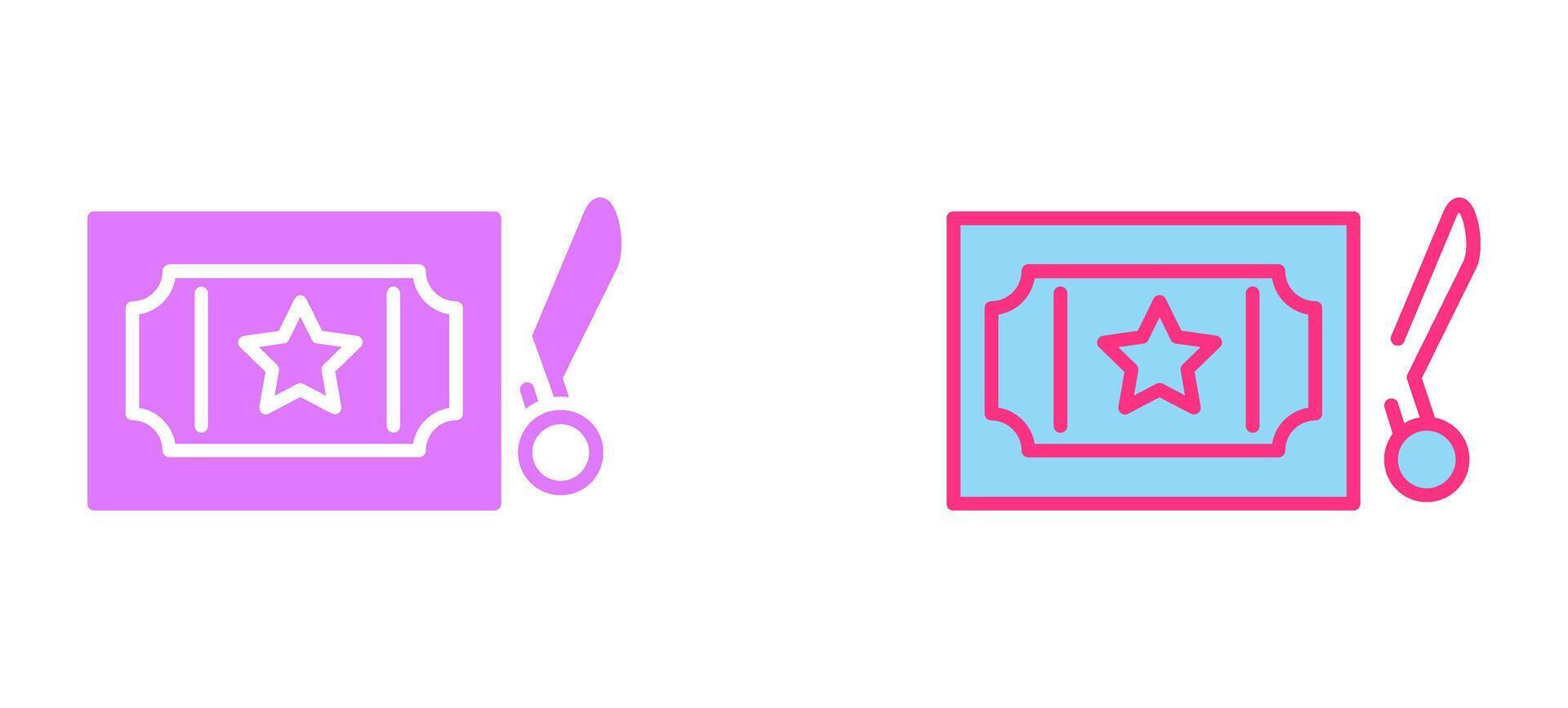 Scissor Ticket Icon vector