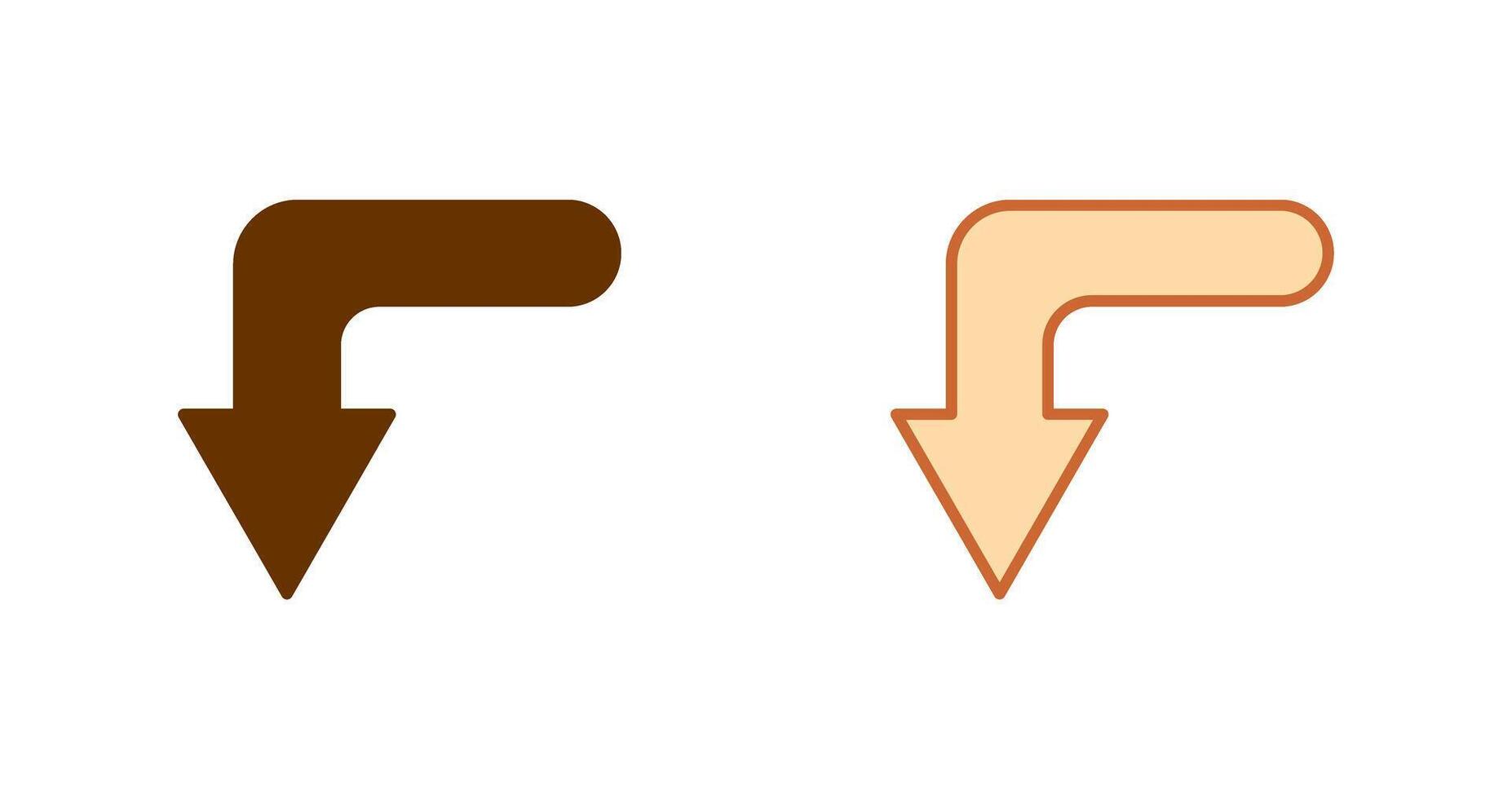 Turn Down Icon vector