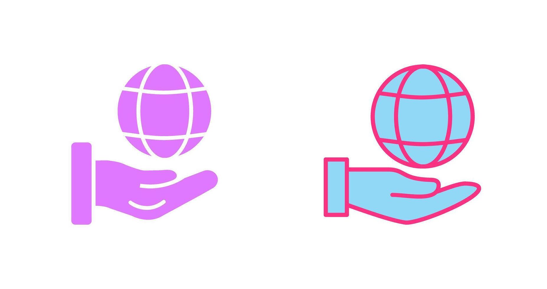 Global Hand Icon vector