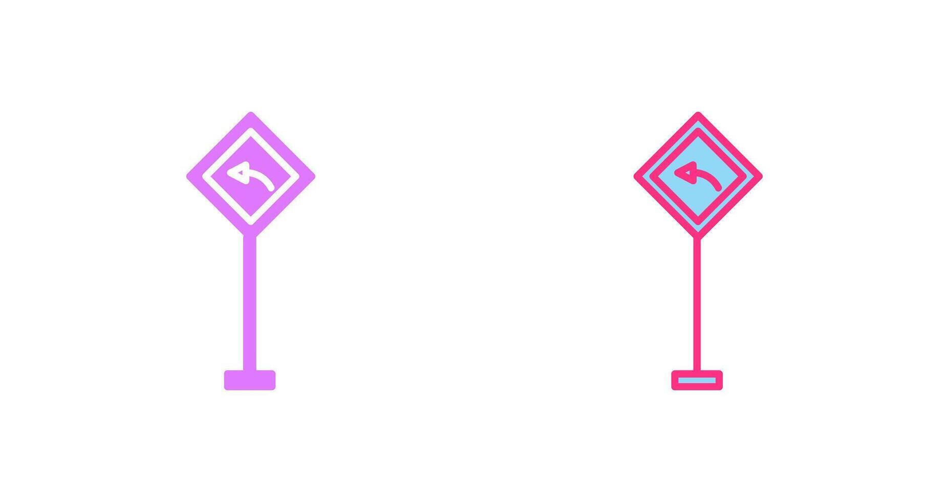 Left Turn Ahead Icon vector