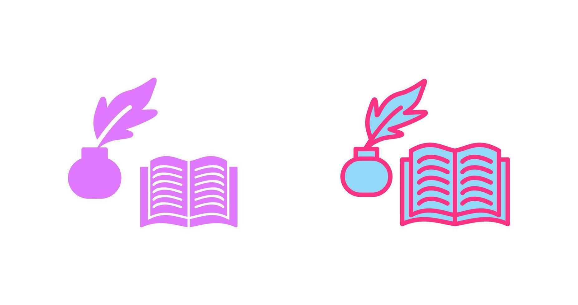 Quill and Book Icon vector