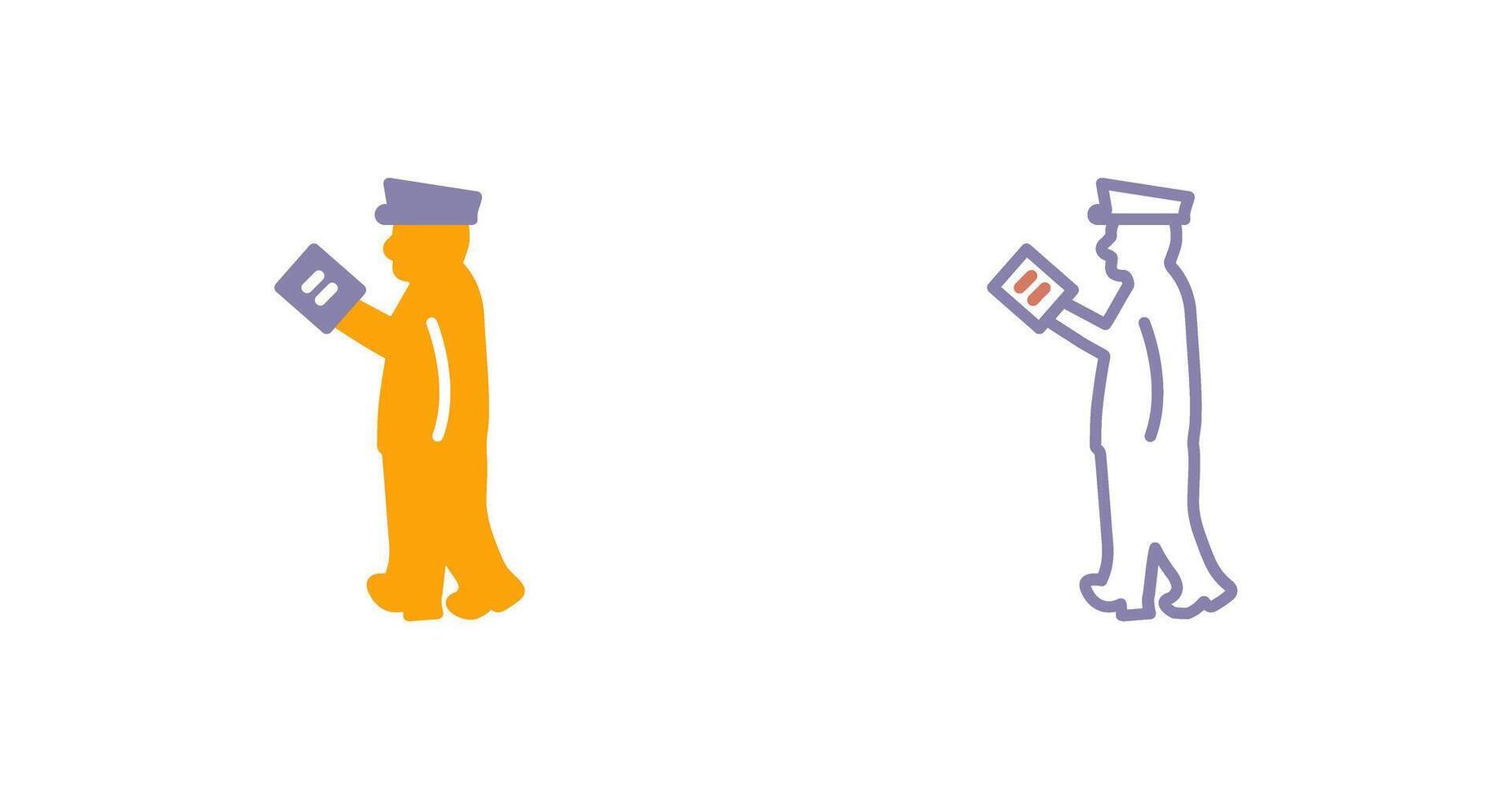 Guard Checking Passport Icon vector