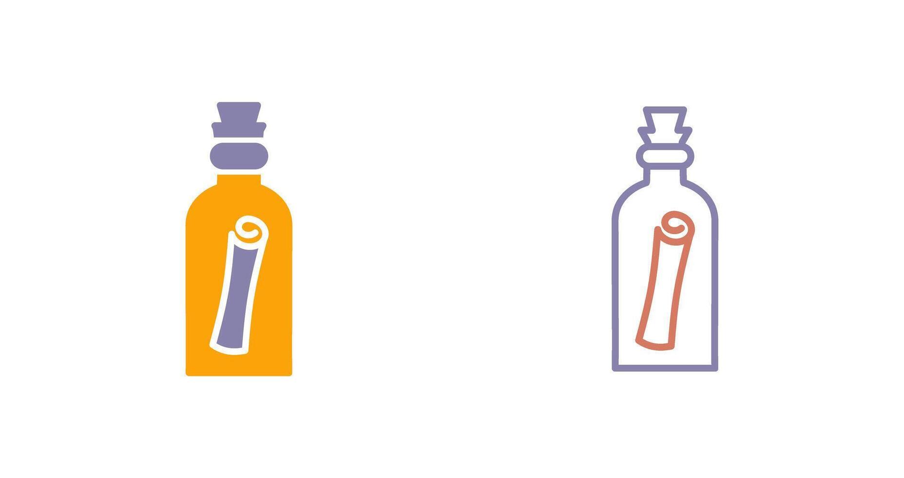 Scroll in Bottle Icon vector