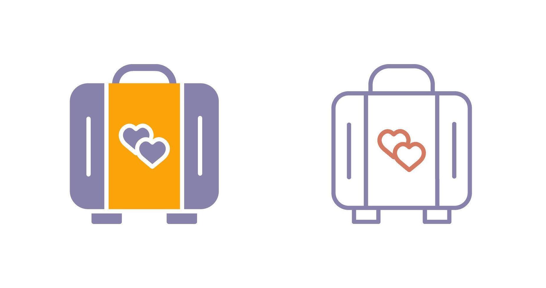 Lover Suitcase Icon vector