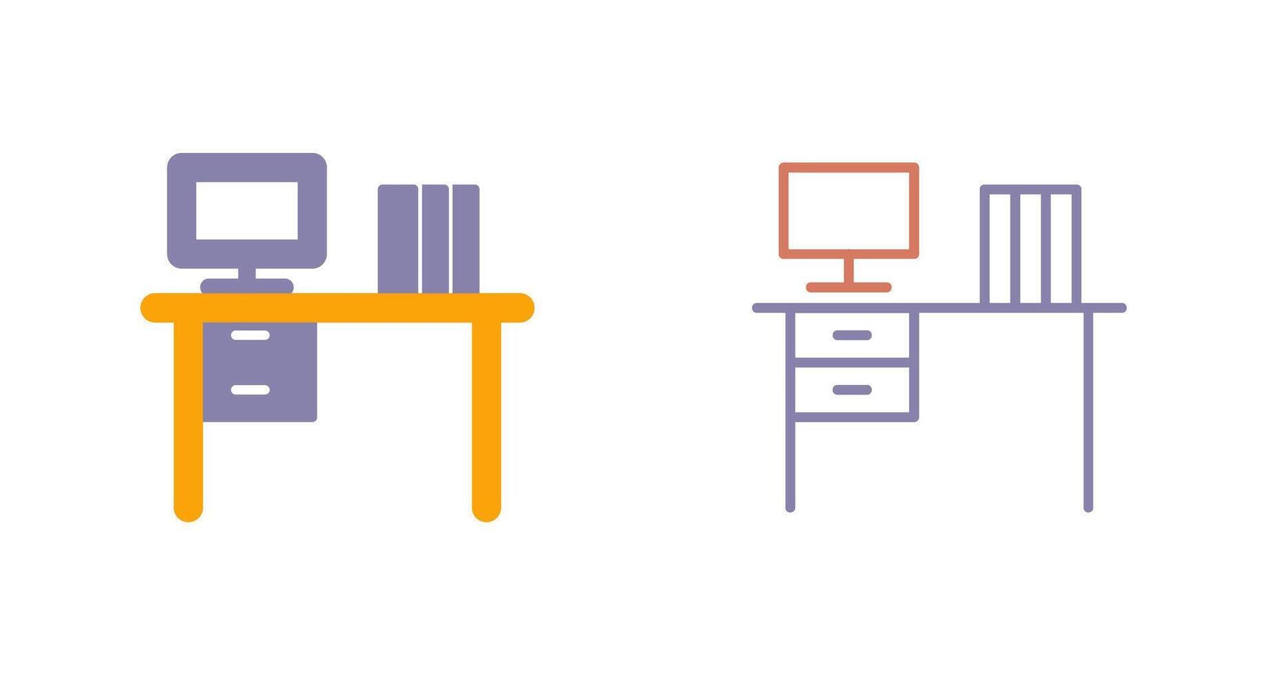 Office Desk Icon vector