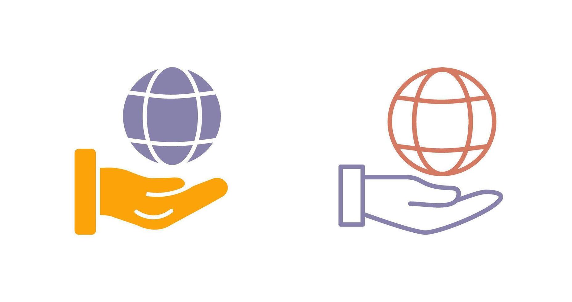 Global Hand Icon vector