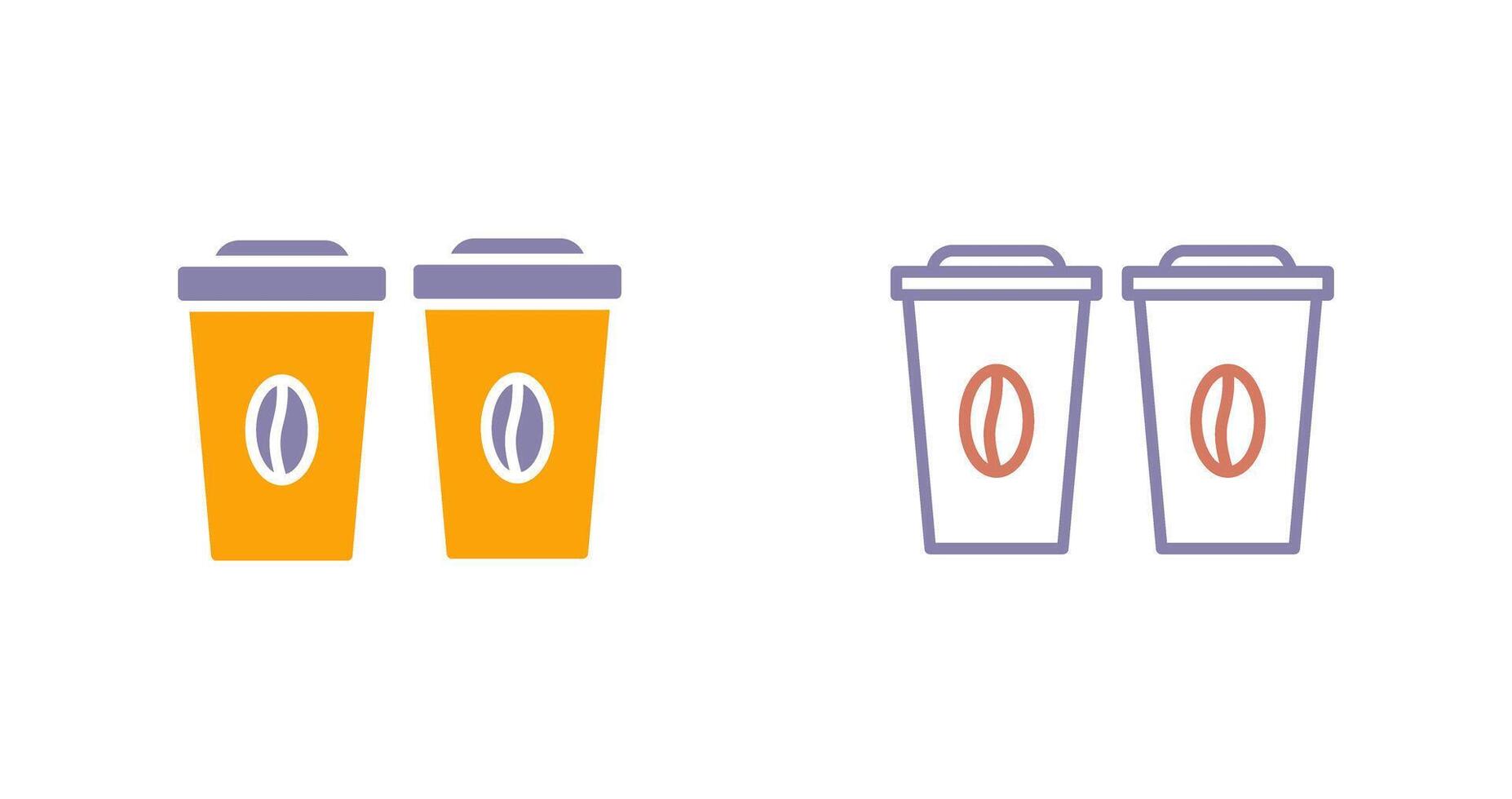 Two Coffees Icon vector
