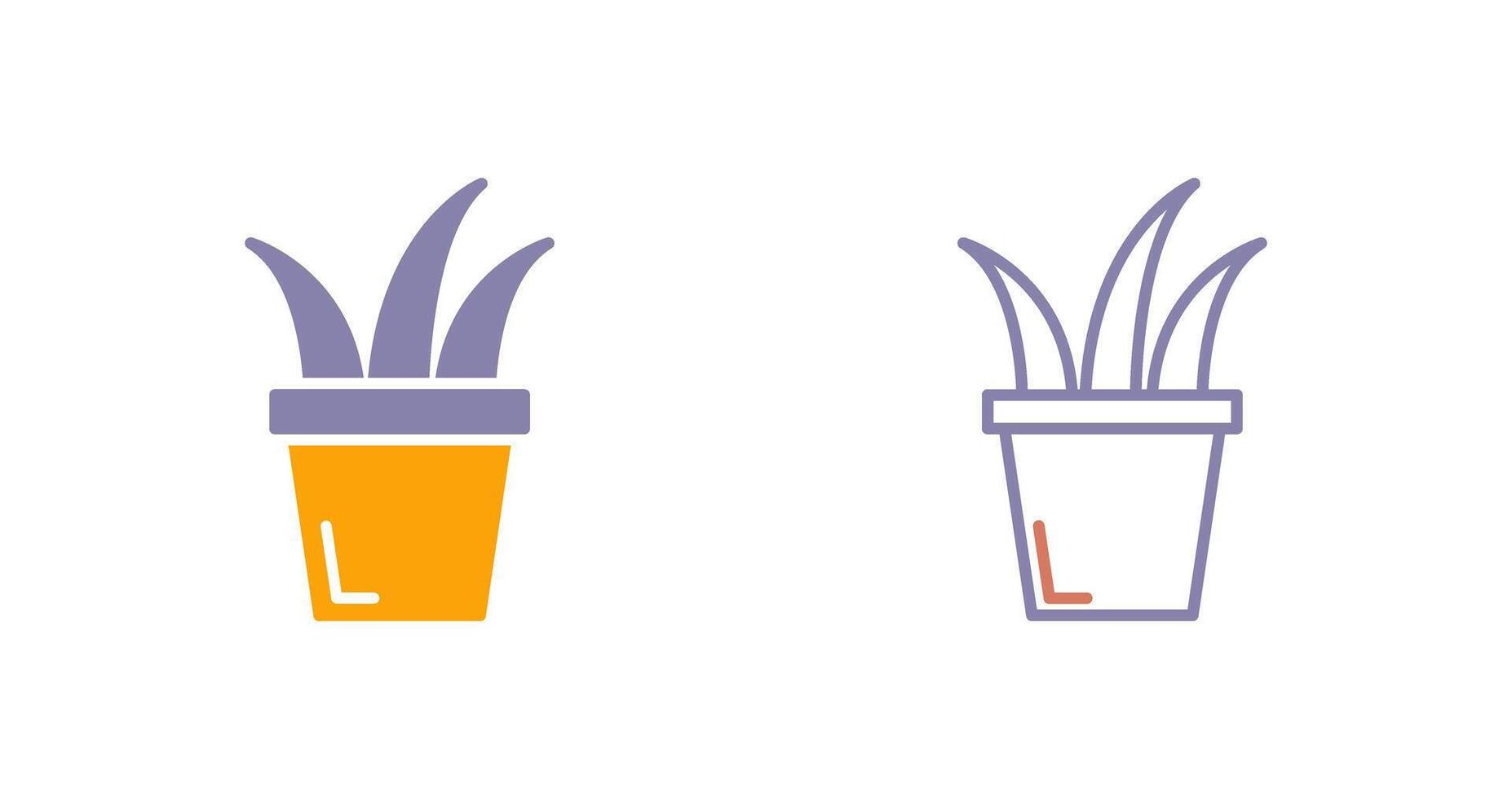 Grass Pot Icon vector