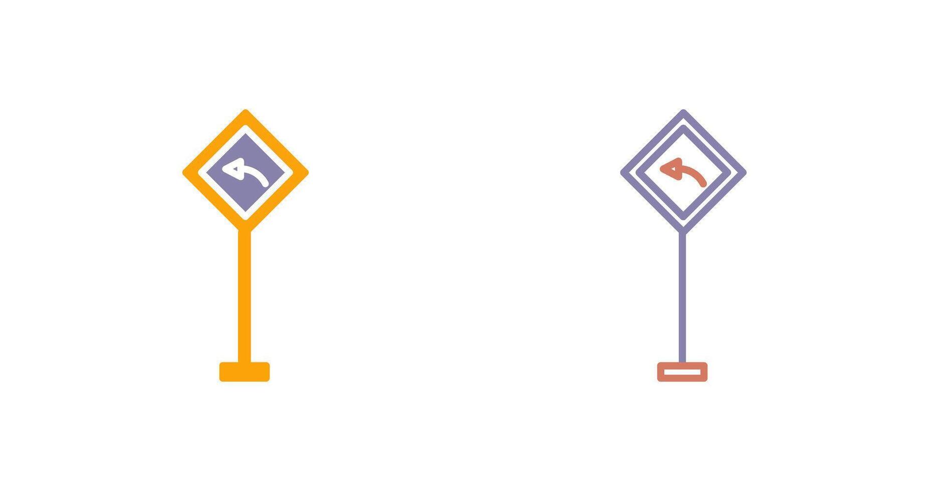 Left Turn Ahead Icon vector