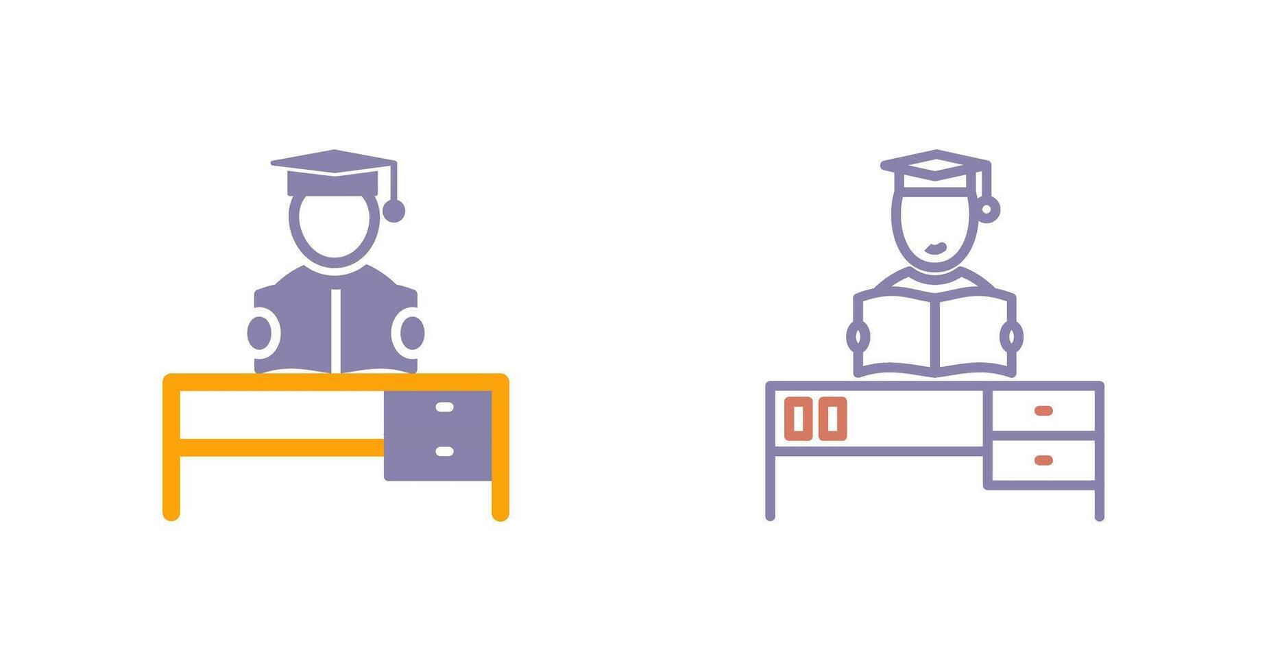 Studying on Desk II Icon vector