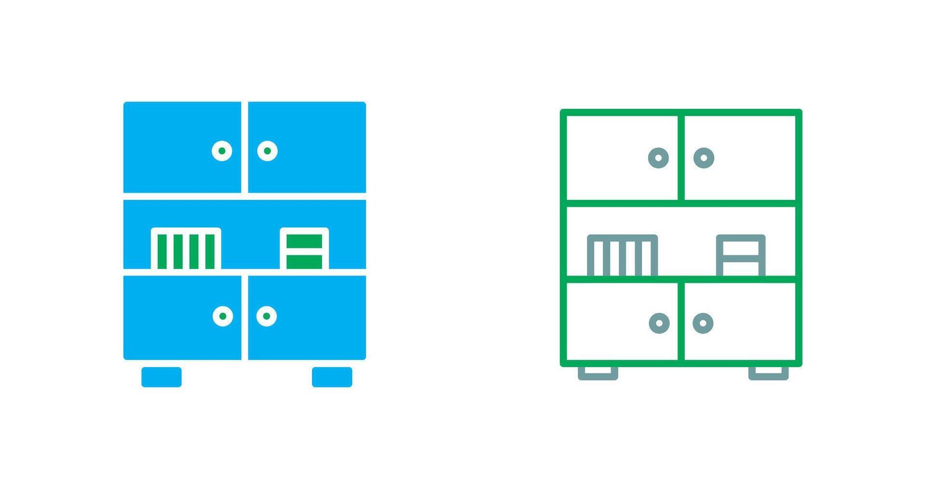 Table with Shelves Icon vector