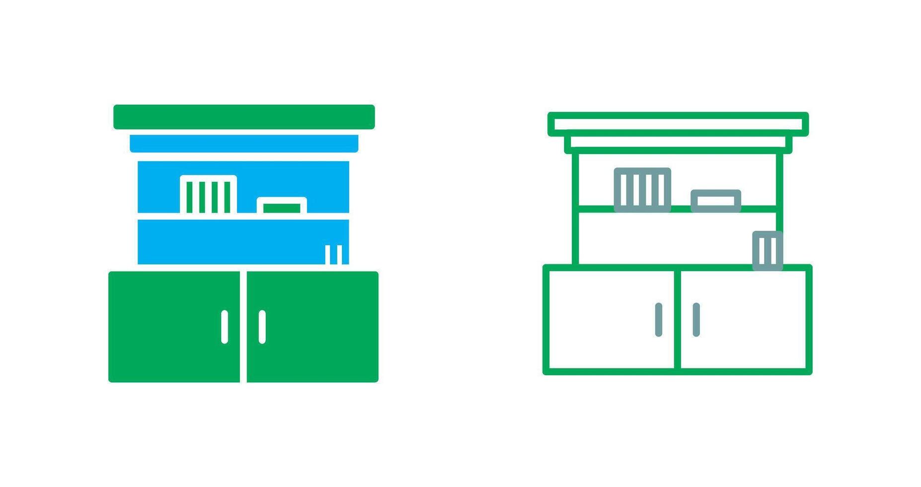 Cupboard with Shelves Icon vector