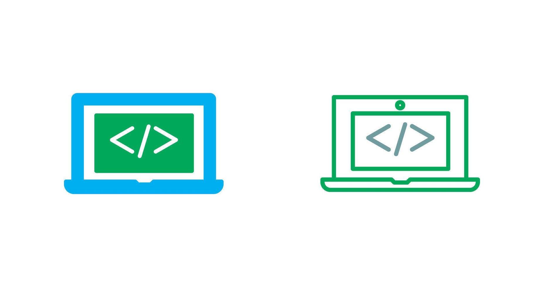 Coding Computer Icon vector