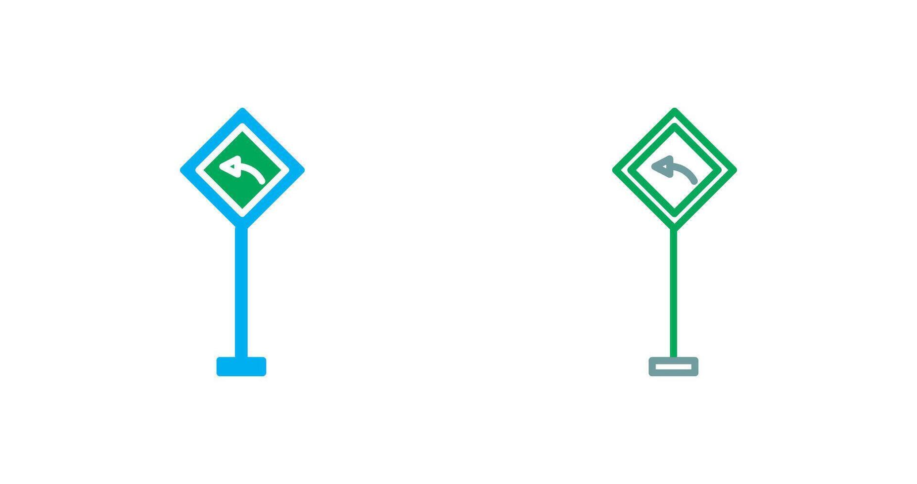 Left Turn Ahead Icon vector