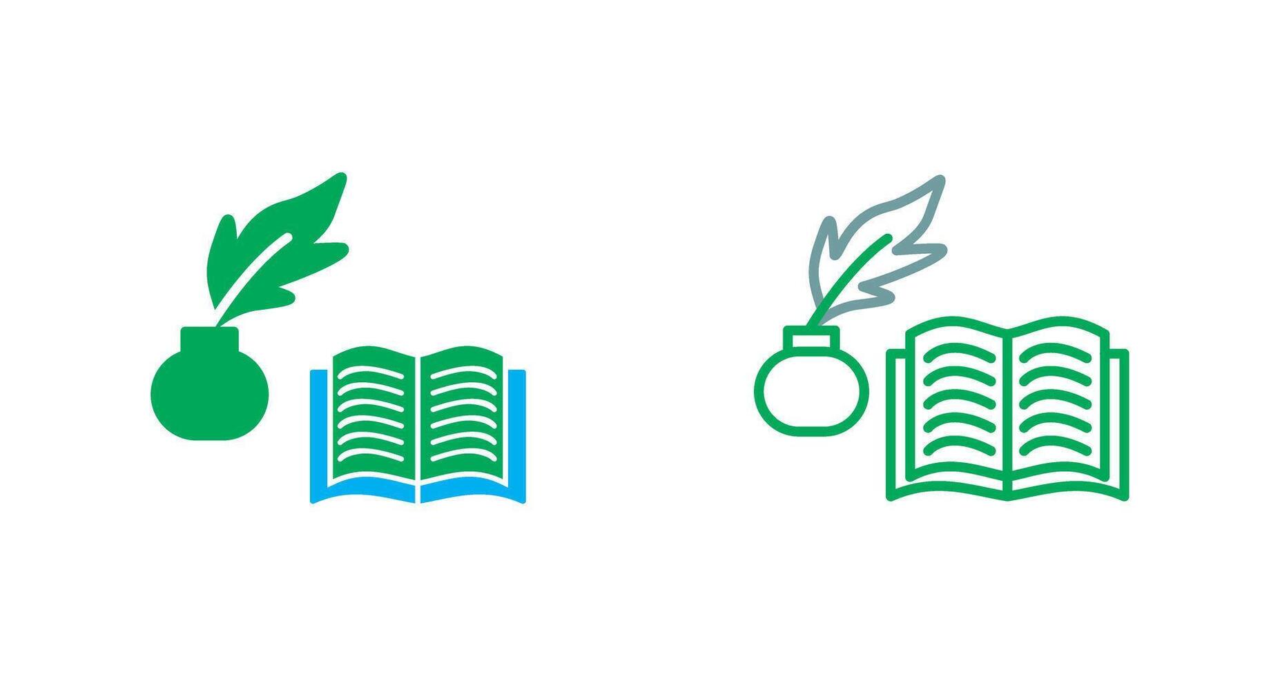 Quill and Book Icon vector