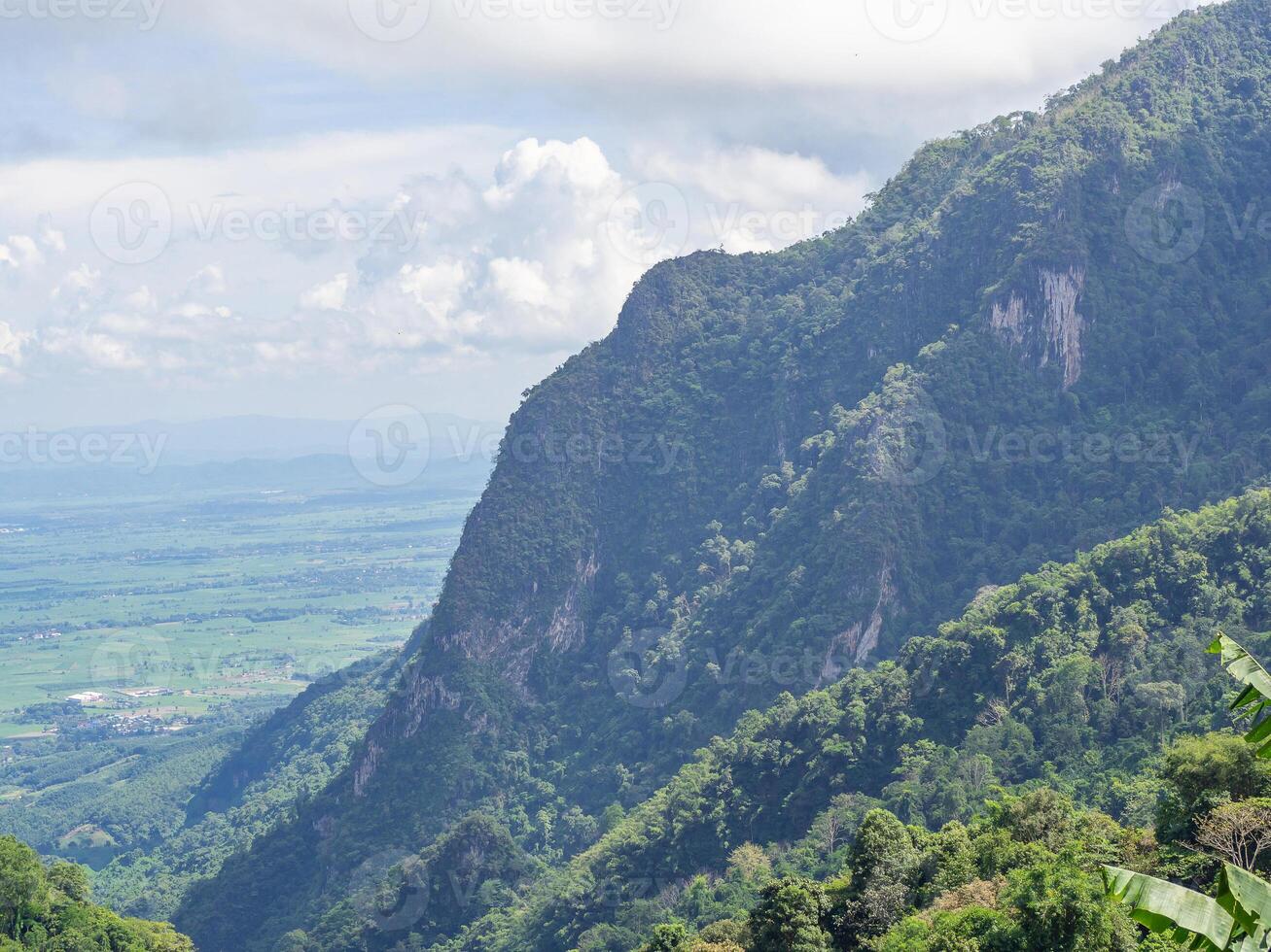 Scenic view landscape of mountains in northern thailand. photo