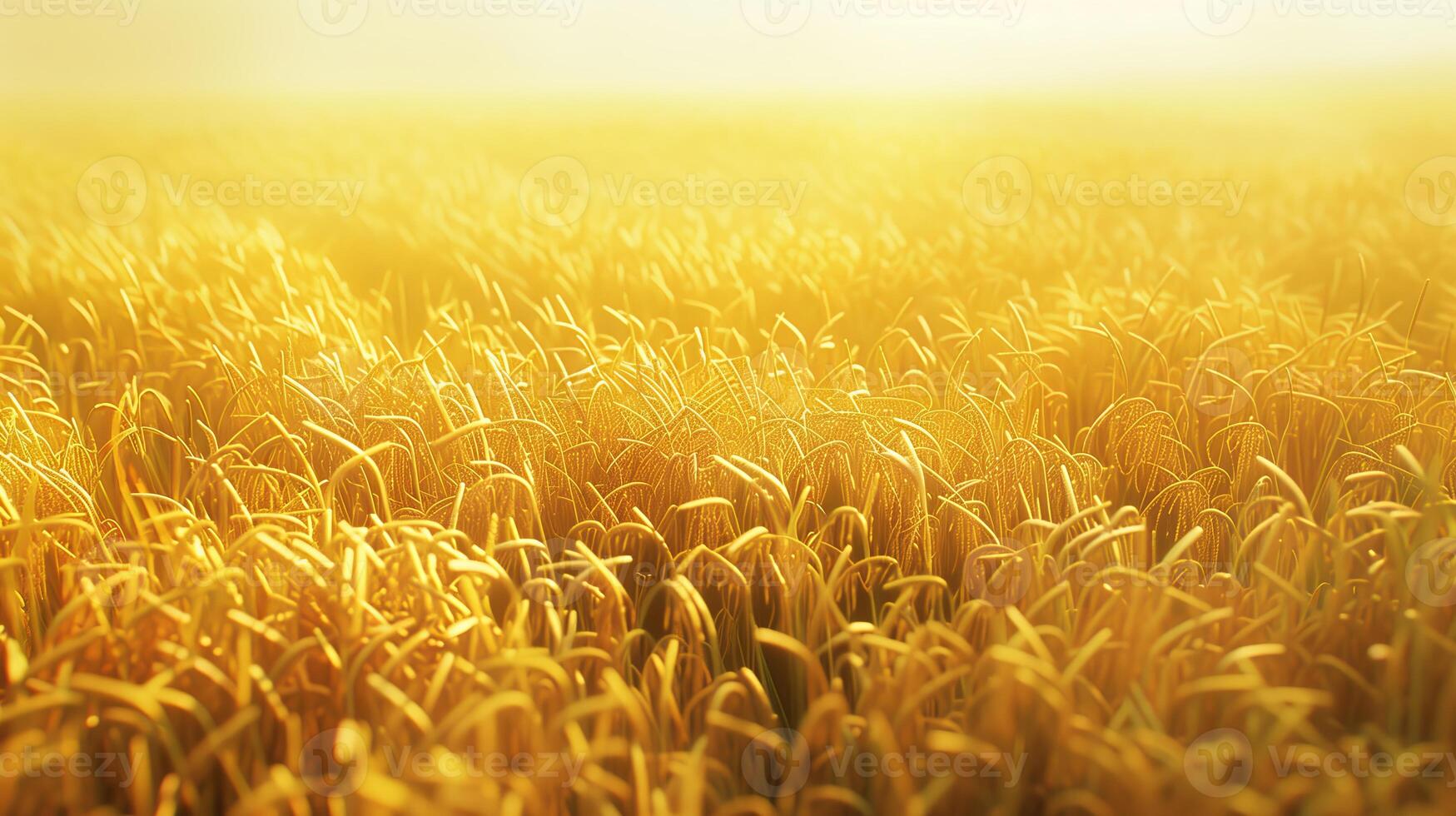 AI generated Realistic photograph of a yellow paddy ready to harvest. Generated by artificial intelligence. photo