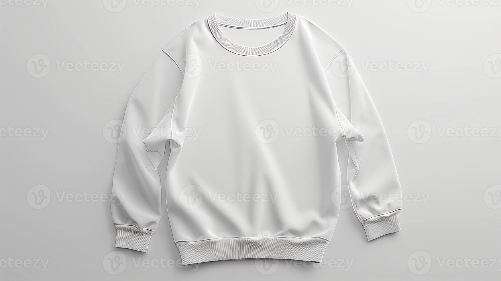 ai generado un Bosquejo de blanco adulto largo manga camiseta acostado en el blanco antecedentes. generado por artificial inteligencia. foto