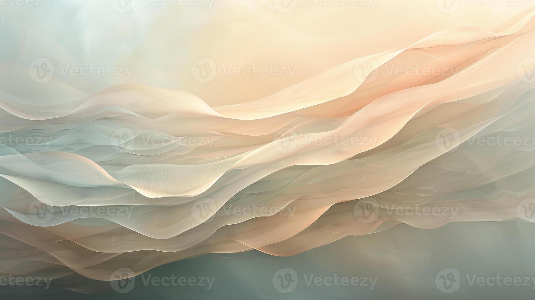 AI generated Abstract waves in soft, pastel hues. Soft brushstrokes, subtle gradients, delicate textures, warm hues. Generated by artificial intelligence. photo