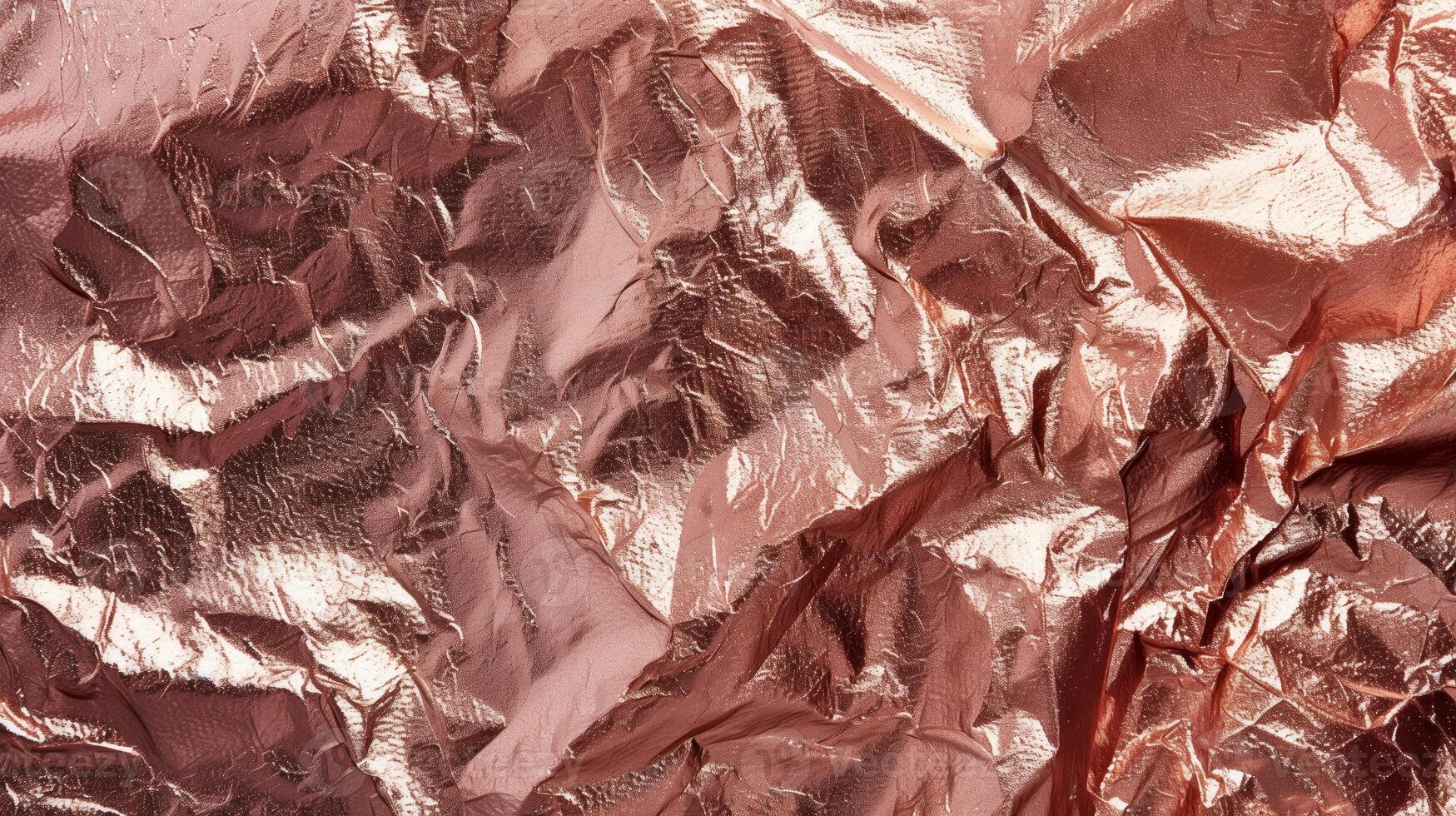 AI generated Rose gold metallic paper. Scrapbook paper, metallic texture, rosegold art background. Generated by artificial intelligence. photo