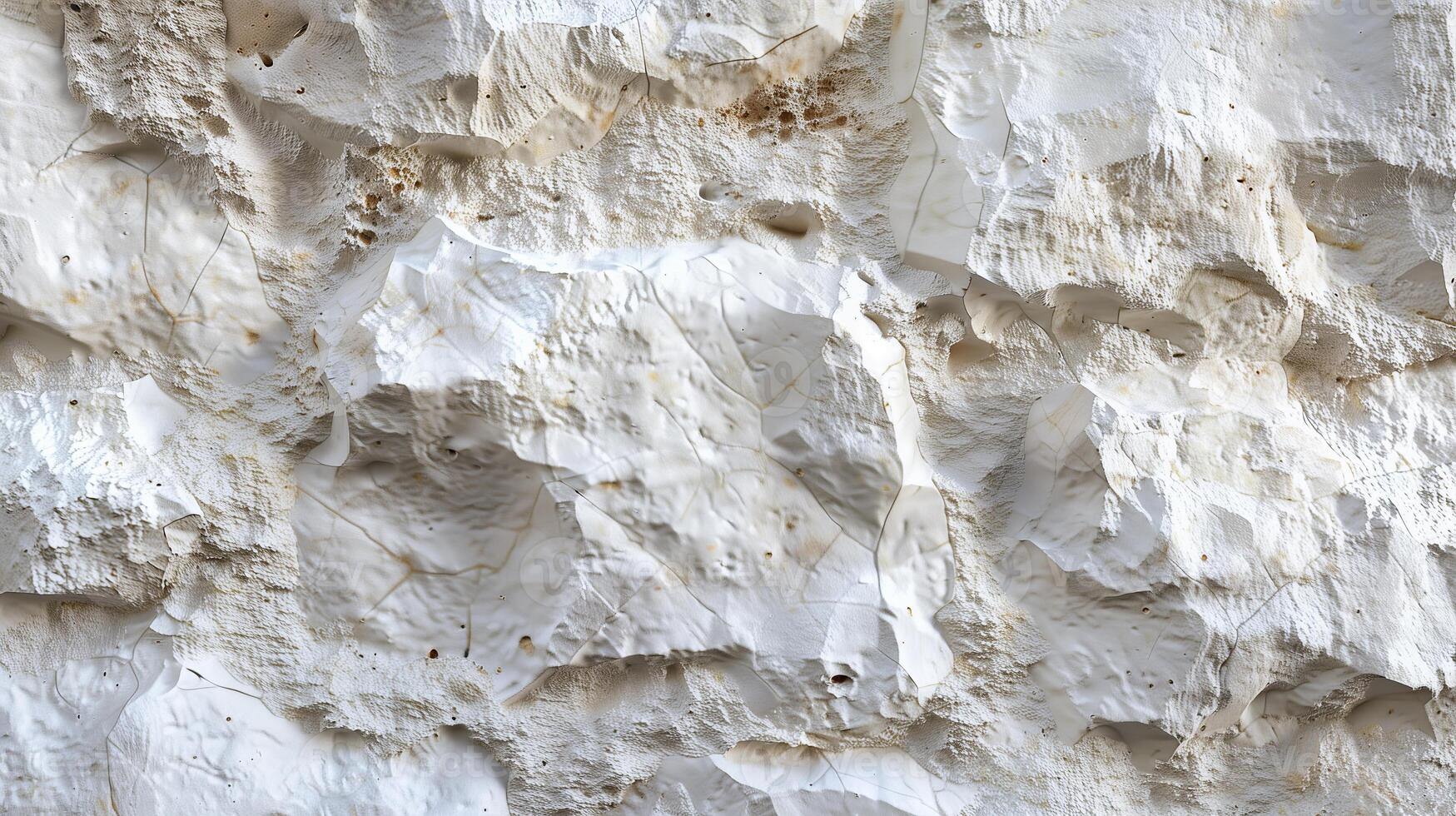 AI generated A detailed texture of white sandstone wall. Texture of white painted limestone wall with rough surface and small details. Generated by artificial intelligence. photo