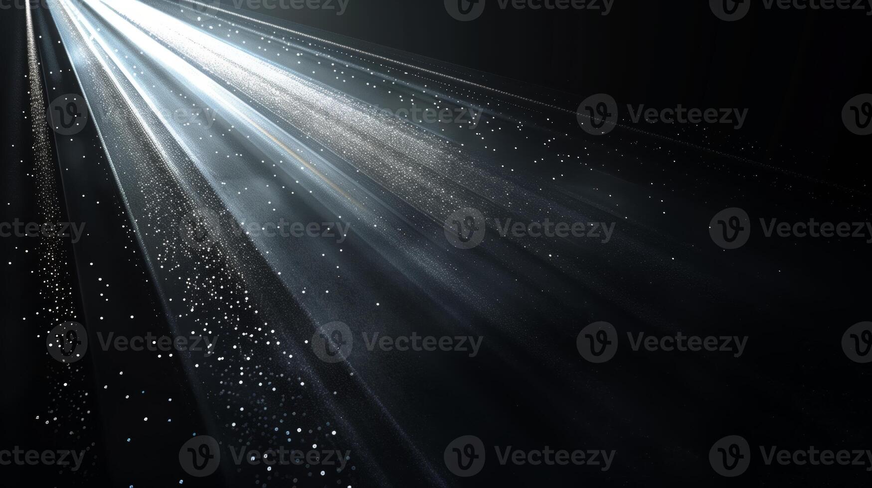 AI generated Subtle volumetric ray effect on a dark background. Light ray softly piercing through the darkness, creating depth. Generated by artificial intelligence. photo