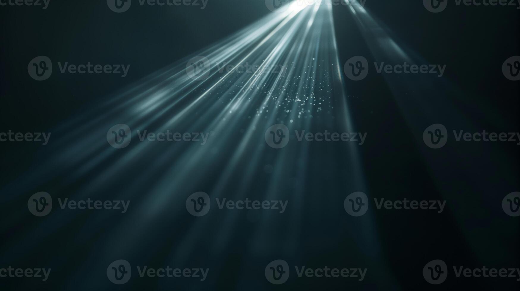 AI generated Subtle volumetric ray effect on a dark background. Light ray softly piercing through the darkness, creating depth. Generated by artificial intelligence. photo