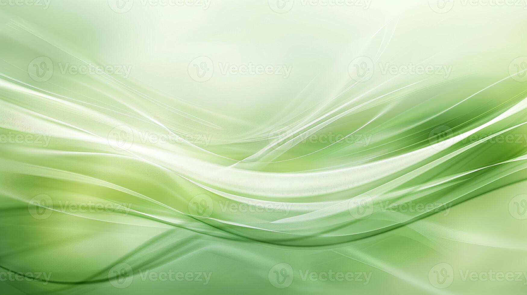 AI generated Abstract green background with blurred waves and lines. A soft gradient of light green with smooth curves. Generated by artificial intelligence. photo