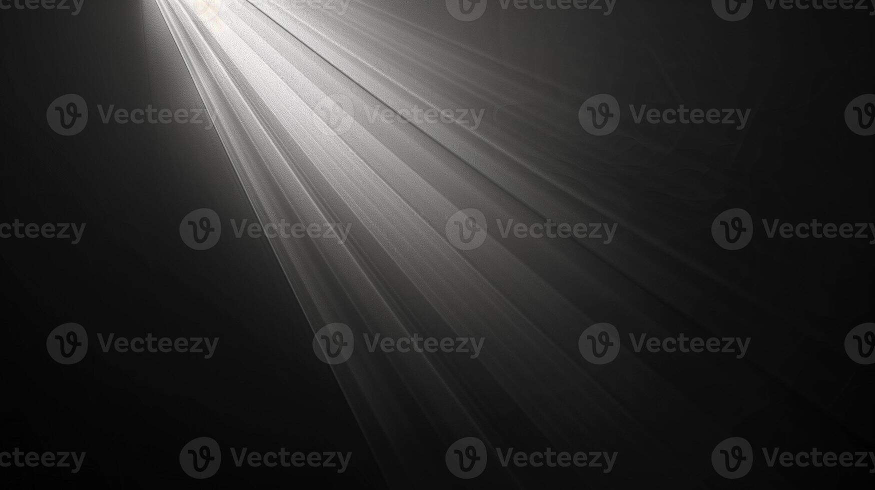 AI generated Subtle volumetric ray effect on a dark background. Light ray softly piercing through the darkness, creating depth. Generated by artificial intelligence. photo