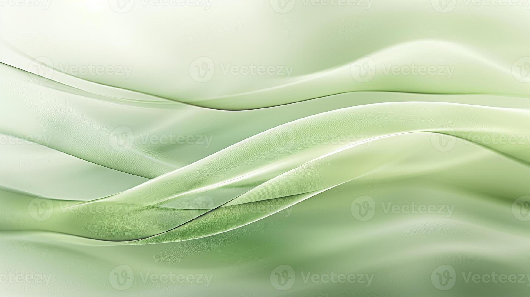 AI generated Abstract green background with blurred waves and lines. A soft gradient of light green with smooth curves. Generated by artificial intelligence. photo