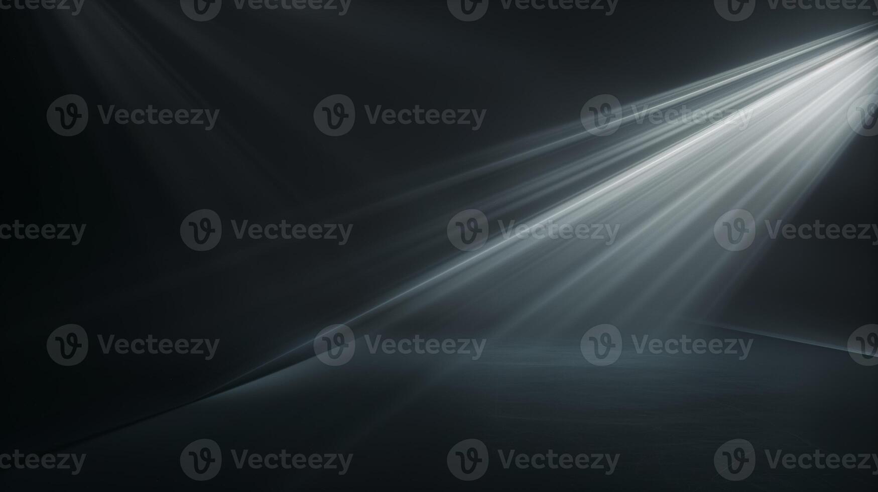 AI generated Subtle volumetric ray effect on a dark background. Light ray softly piercing through the darkness, creating depth. Generated by artificial intelligence. photo