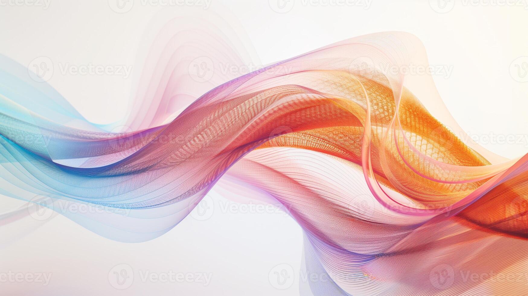 AI generated Abstract colorful blurred wavy lines on a white background.  Generated by artificial intelligence. photo