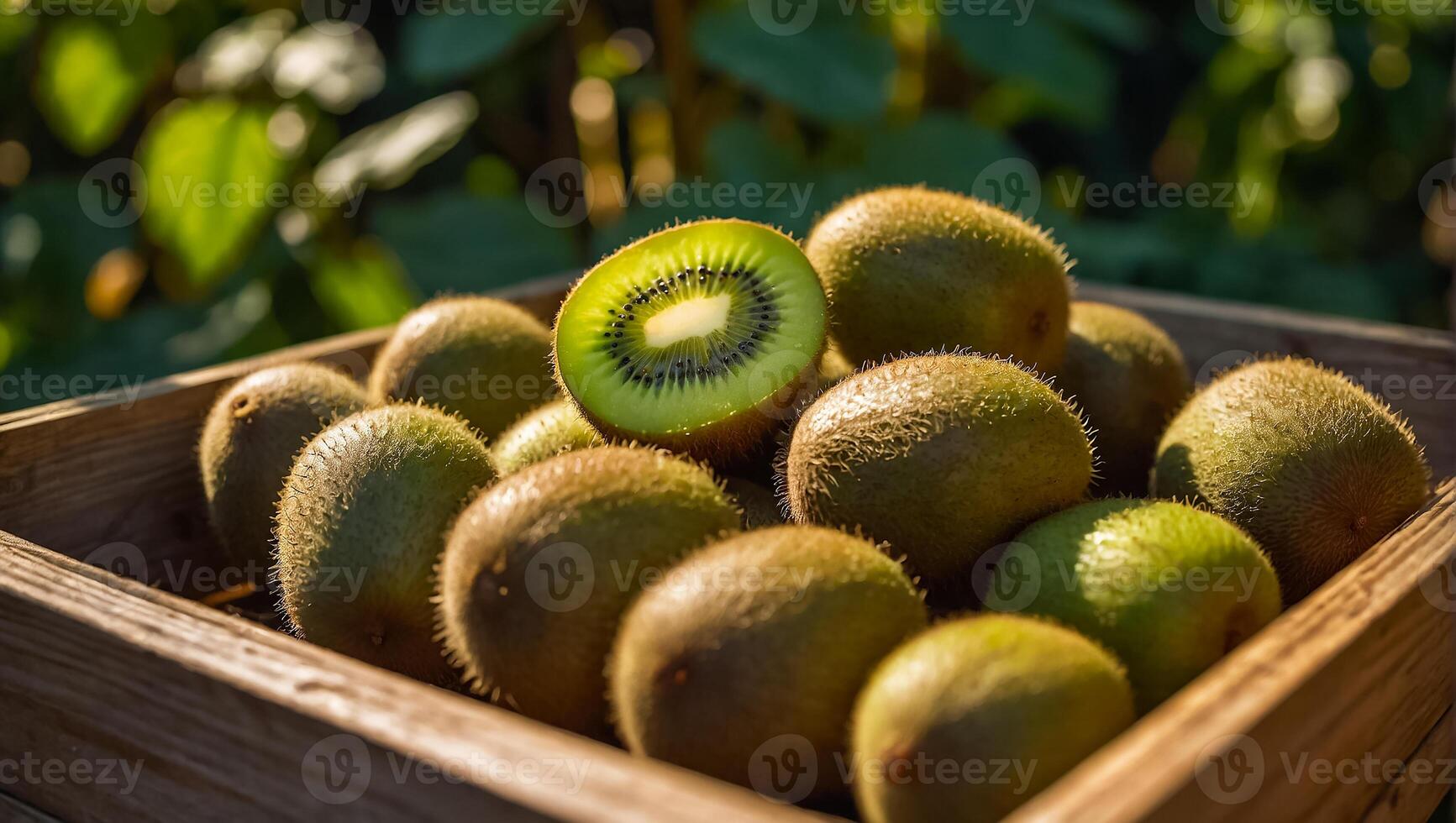 ripe kiwi of the garden harvest photo