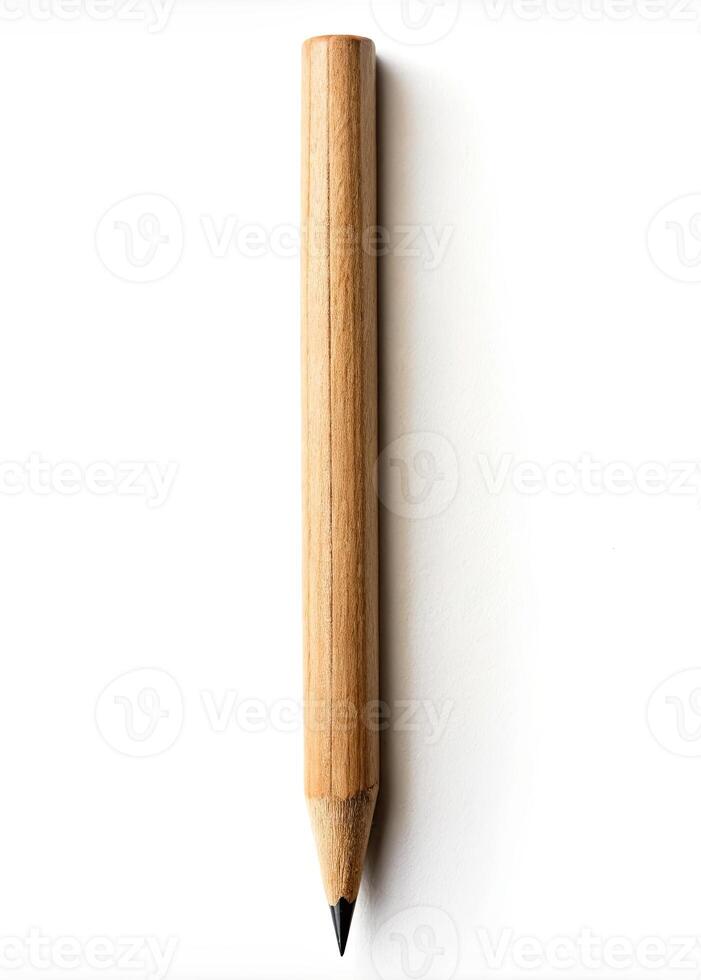 Wooden pencil isolated on white background photo