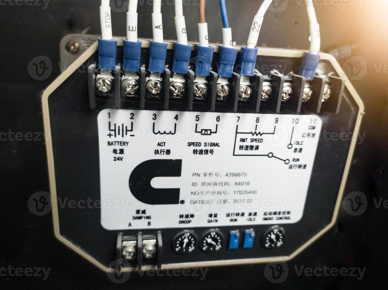 Installation terminals connection modul control display monitoring for generator power plant. photo