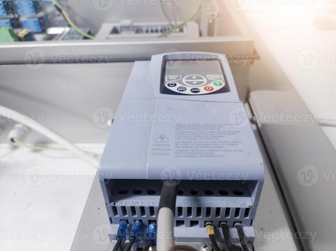 Instalation inverter induction motor for fan driven. Fan motor control modul. photo