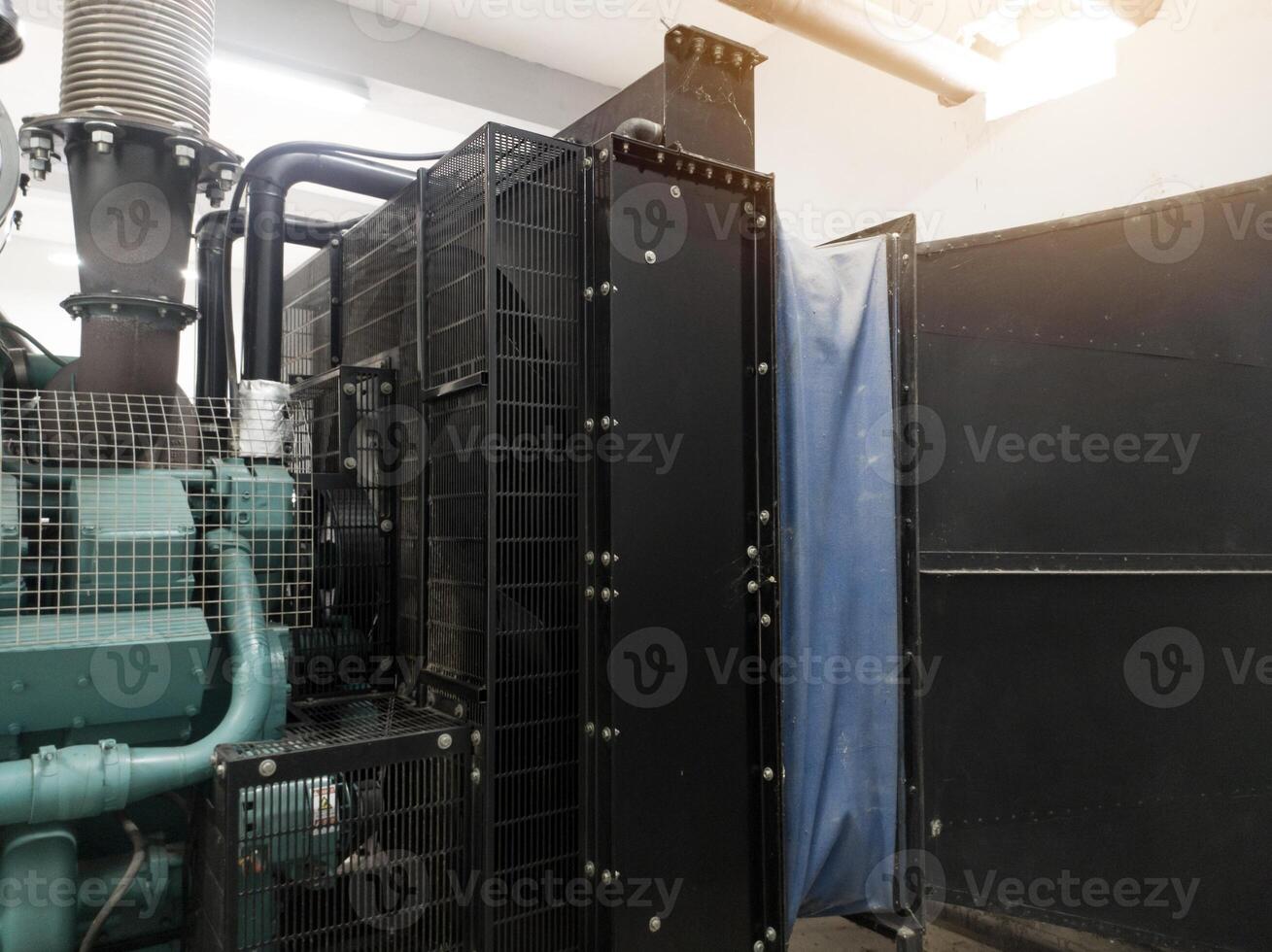 Radiator part of a diesel generator engine, Cooling system engine diesel. photo