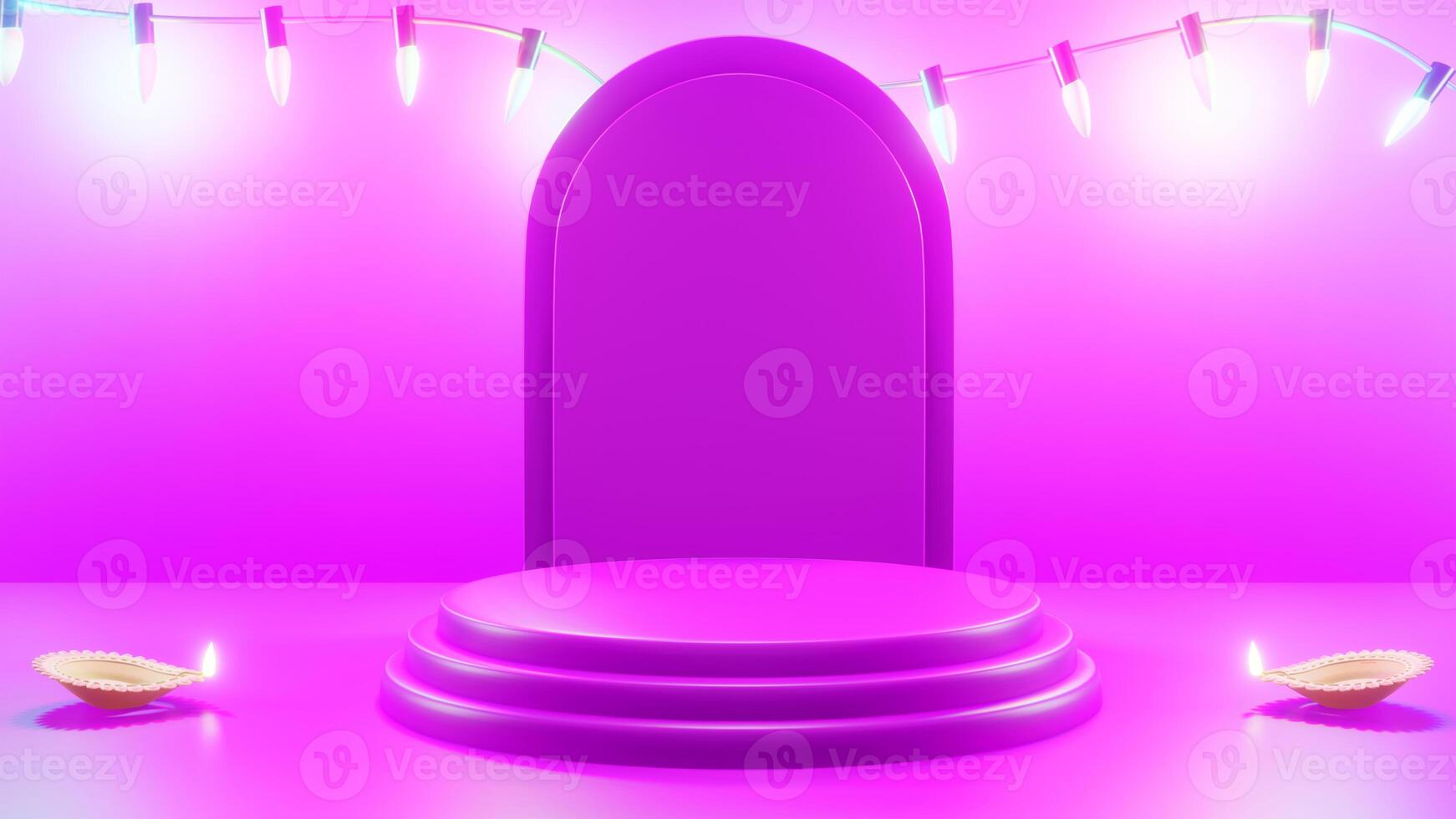 Indian festival Happy Diwali with Diwali props, holiday Background with product podium, Diwali celebration, 3D illustration rendered. photo